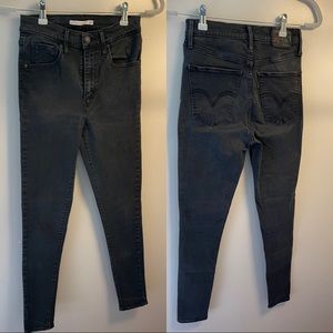Levi Mile high super skinny jeans - size 27, black